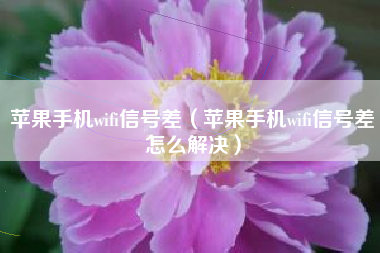 苹果手机wifi信号差（苹果手机wifi信号差怎么解决）